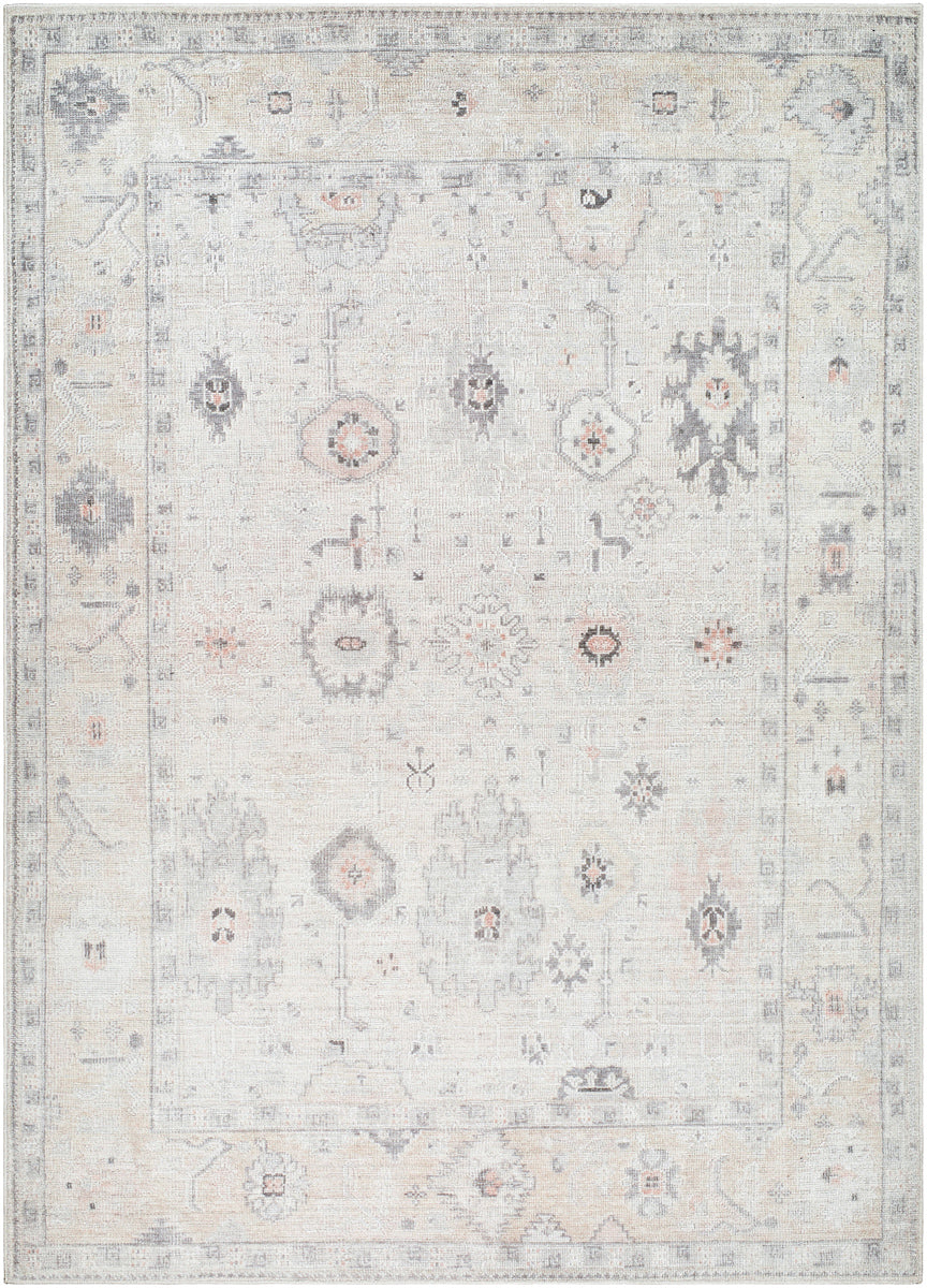 Marlon MLO-2309 9'1" x 12' Machine Woven Rug MLO2309-9112  Light Beige, Light Gray, Gray, Tan, Dusty Pink, Dusty Coral Surya
