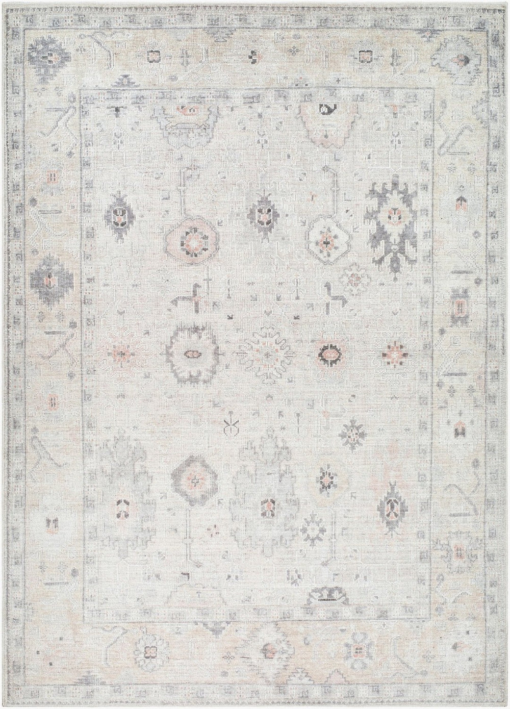 Livabliss Marlon Machine Woven Polyester Area Rug for Entryways Bedrooms and Cozy Spaces Light Beige, Li 6'6" x 9' MLO2309-669