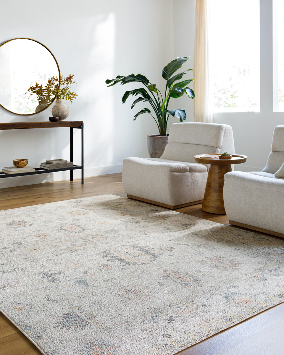 Marlon MLO-2310 9'1" x 12' Machine Woven Rug MLO2310-9112  Light Silver, Sterling Grey Surya