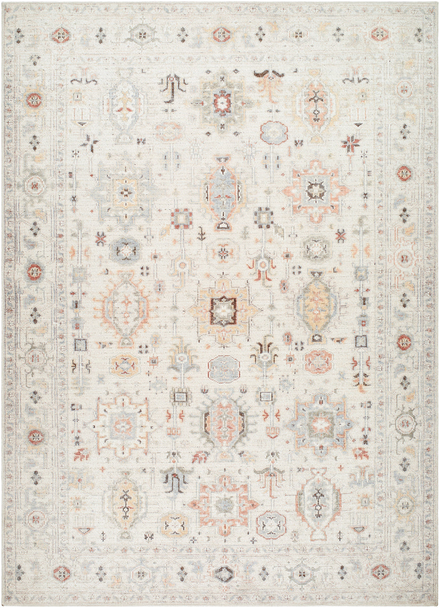 Marlon MLO-2311 9'1" x 12' Machine Woven Rug MLO2311-9112  Ivory, Wheat, Gray, Dark Brown, Dusty Coral, Sage Surya