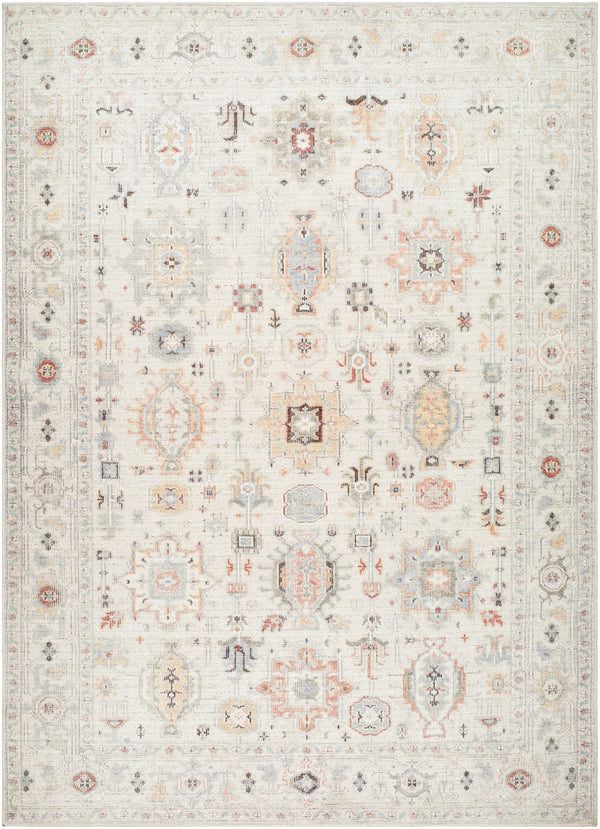 Marlon MLO-2311 9'1" x 12' Machine Woven Rug MLO2311-9112  Ivory, Wheat, Gray, Dark Brown, Dusty Coral, Sage Surya