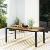 Christopher Knight Home® - Noble House - Lindsey Outdoor Modern Industrial Acacia Wood Dining Table, Teak and Black