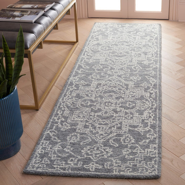 Safavieh Micro-Loop 425 Tufted 80% Wool 20% Cotton Traditional Rug Grey / Ivory MLP425G-8