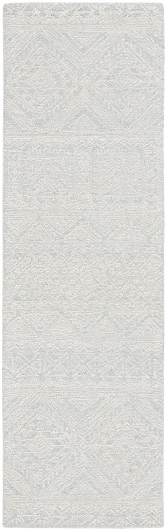 Safavieh Micro-Loop 426 Tufted 80% Wool 20% Cotton Traditional Rug Light Grey / Ivory MLP426F-8
