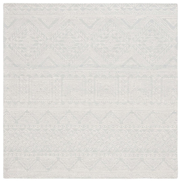 Safavieh Micro-Loop 426 Tufted 80% Wool 20% Cotton Traditional Rug Light Grey / Ivory MLP426F-8
