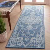 Safavieh Micro-Loop 428 Tufted 80% Wool 20% Cotton Traditional Rug Blue / Ivory MLP428M-8