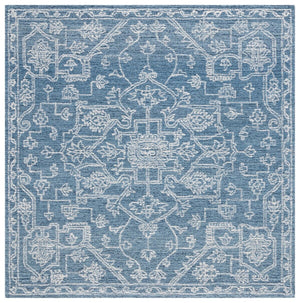 Safavieh Micro-Loop 428 Tufted 80% Wool 20% Cotton Traditional Rug Blue / Ivory MLP428M-8