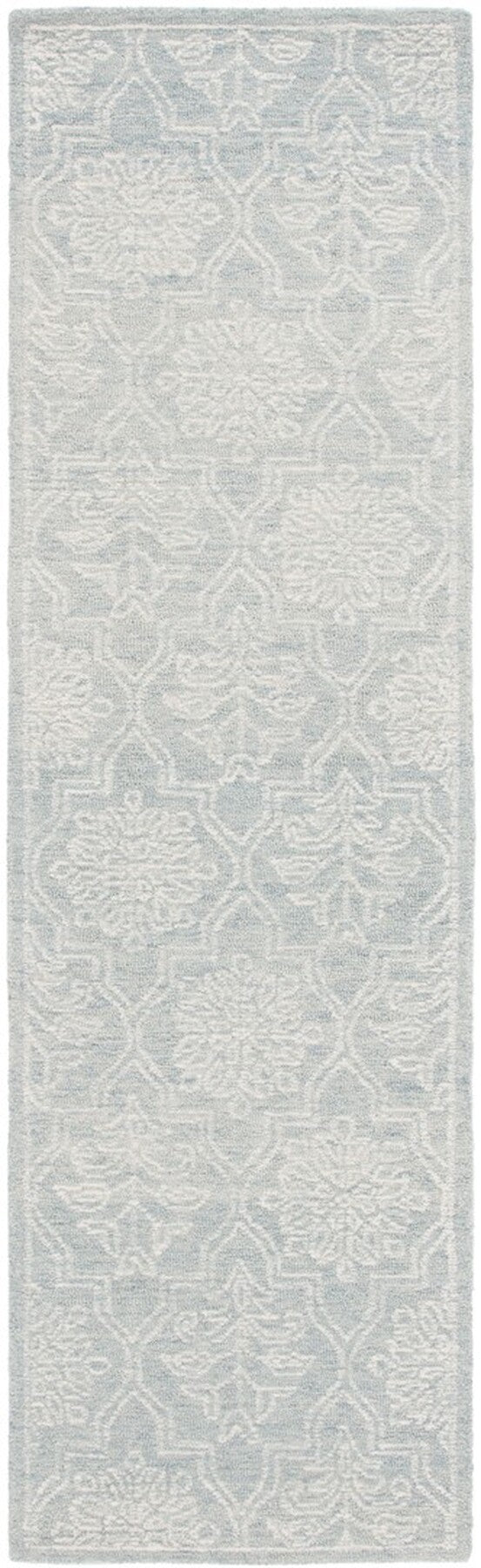 Safavieh Micro-Loop 429 Tufted 80% Wool 20% Cotton Traditional Rug Light Grey / Ivory MLP429F-8