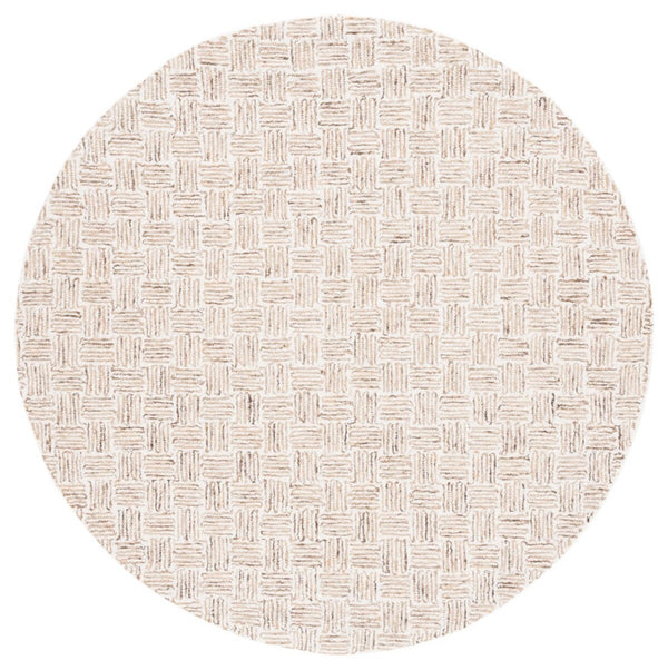 Safavieh Micro-Loop 537 Hand Tufted Modern Rug Taupe / Ivory MLP537E-8