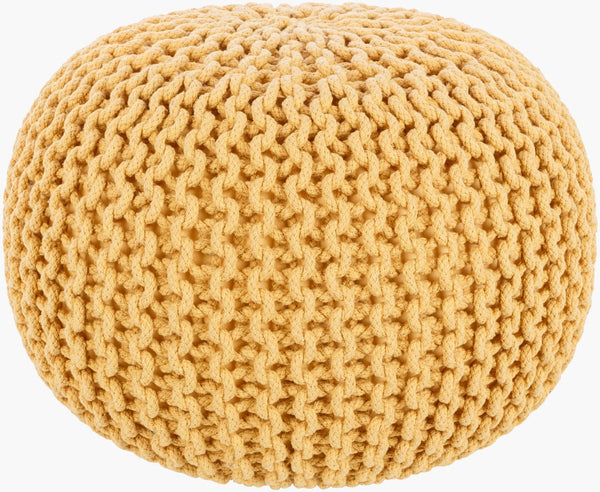 Livabliss Malmo Chunky Knit Square Pouf Handcrafted Cotton Blend Footrest for Living Room MLPF-002