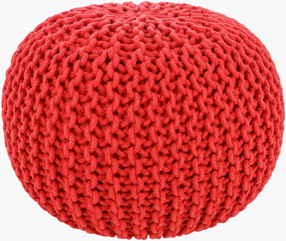 Livabliss Malmo Knitted Cotton Pouf Handcrafted Footrest or Extra Seat for Any Living Space MLPF-003