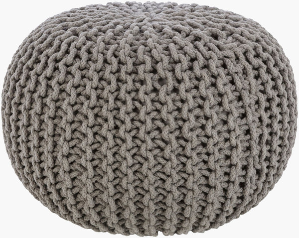 Livabliss Malmo Hand Knitted Cotton Blend Round Pouf Soft Footrest for Living Room or Bedroom MLPF-004