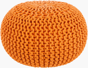 Livabliss Malmo Round Knitted Cotton Pouf Footrest for Living Room Bohemian Boho Decor MLPF-005