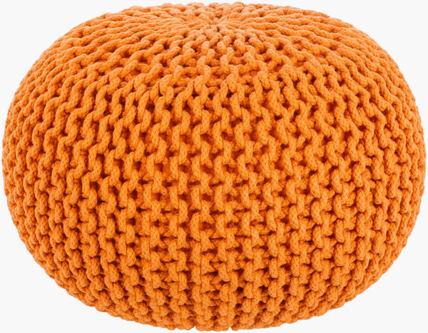 Livabliss Malmo Round Knitted Cotton Pouf Footrest for Living Room Bohemian Boho Decor MLPF-005