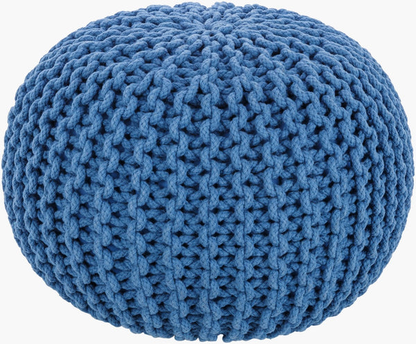 Livabliss Malmo Chunky Knit Round Pouf Cotton Blend Extra Seating Footrest for Living Room MLPF-007