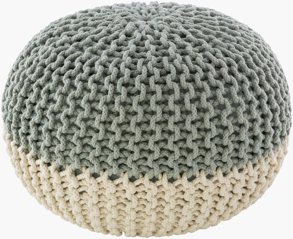Livabliss Malmo Chunky Knit Cotton Pouf Handcrafted Accent Seat for Living Room or Bedroom MLPF014-202014