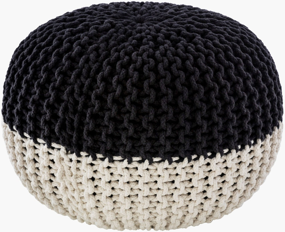 Livabliss Malmo Knitted Cotton Square Pouf Handcrafted Accent for Bohemian and Scandinavian Rooms MLPF015-202014