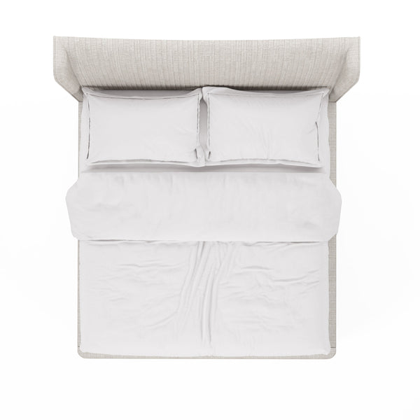 A.R.T. Furniture Mezzanine Elegant Dove Gray Bed With Arabesque Veneer Design For Luxury & Comfort In Your Bedroom Light Gray Parawood And Poplar Solids,Foam,Fiber,Fabric 325126-2249