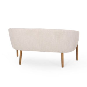 English Elm Loveseat Mid-century Modern Channel Tufted Upholstered Sofa with Rubberwood Tapered Legs 65780.00FBGE