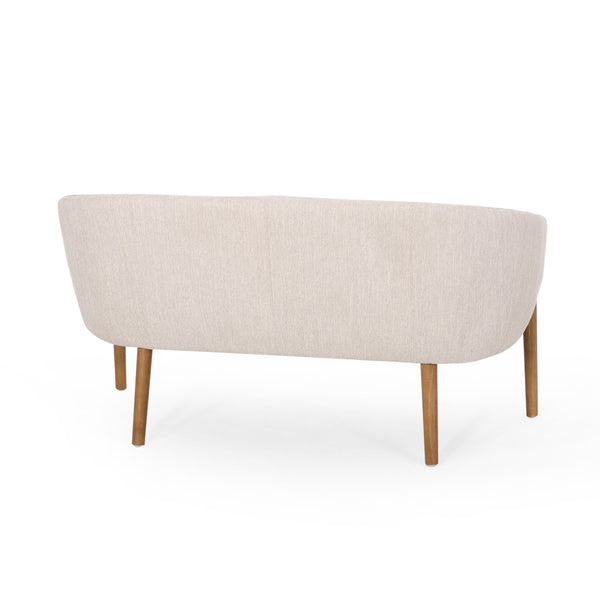 English Elm Loveseat Mid-century Modern Channel Tufted Upholstered Sofa with Rubberwood Tapered Legs 65780.00FBGE