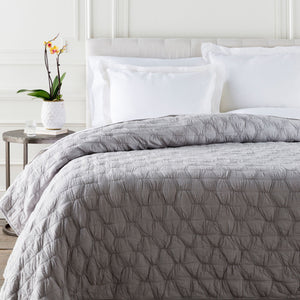 Surya Melissa Quilt - Premium Indian Cotton, Cozy Cottage Style, Machine Washable & Durable Comfort 68"X86" Light Gray Cotton,Cotton Mls1001-t
