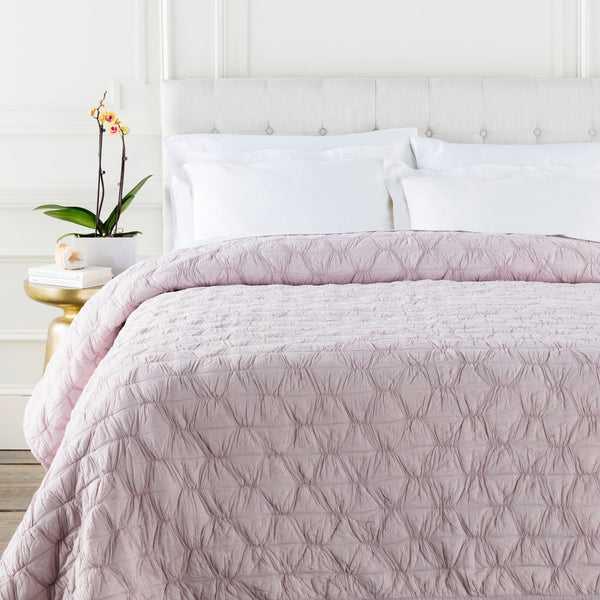 Surya Melissa Quilt - Premium Indian Cotton, Cozy Cottage Style, Machine Washable & Durable Comfort 68"X86" Lilac Cotton,Cotton Mls1002-k