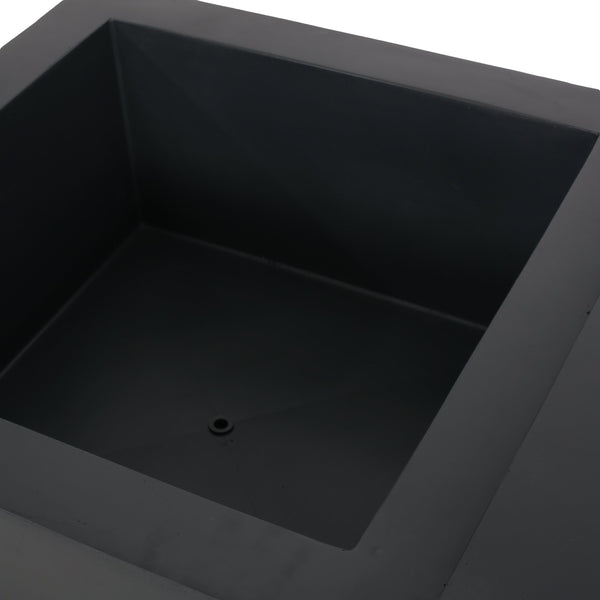 English Elm Outdoor Concrete Propane Fire Pit Table 50000 Btu Patio Coffee Dark Gray 74005.00DGRY-50K