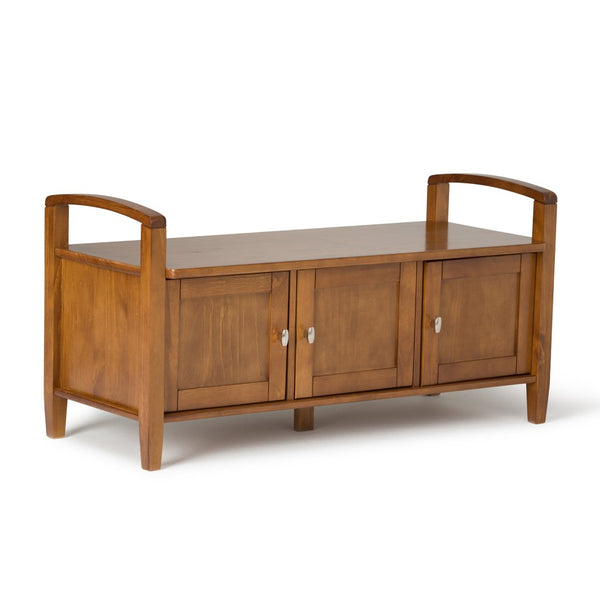 English Elm Warm Shaker - Stylish Entryway Storage Bench With Ample Space And Handcrafted Light Golden Finish B136P159571-GIGA