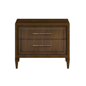 A.R.T. Furniture Eave 2 Drawer Nightstand - Elegant Quartered Walnut Design With Chic Faux Bamboo Gold Hardware Brown Material(S), Poplar And Parawood Solids,Walnut Veneer 336141-1860