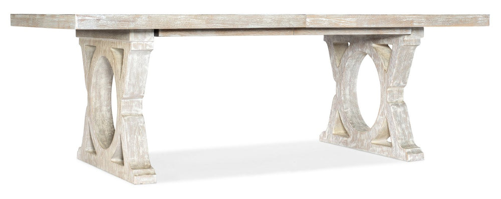 Hooker Furniture Serenity Topsail Rectangle Dining Table — Surf Oak Veneer, Double-Pedestal, 2X18" Leaves, Seats 8 6350-75207-80