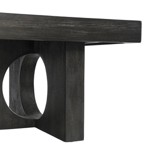 Bernhardt Bernhardt Micah Cocktail Table In Wire-Brushed Quartered White Oak Black Truffle Finish, Sculptural Geometric Centerpiece For Contemporary Living Rooms 557021