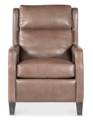 Hooker Furniture Nelson Power Recliner With Power Headrest, Usb Charging, Semi-Aniline Leather, Tapered Wood Legs Brown RC818-PH-076