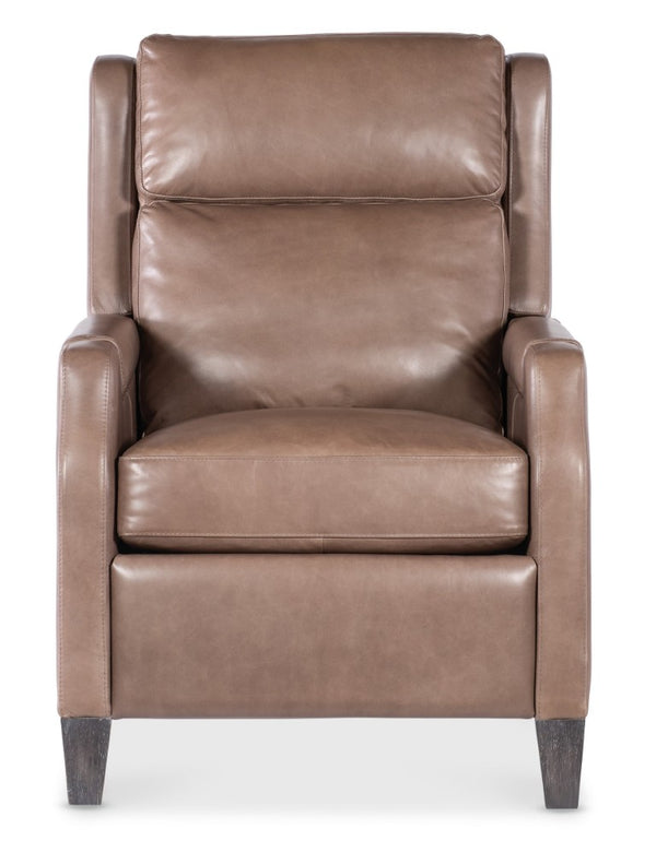 Hooker Furniture Nelson Power Recliner With Power Headrest, Usb Charging, Semi-Aniline Leather, Tapered Wood Legs Brown RC818-PH-076
