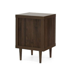 English Elm Christopher Knight Home® - 2-DRAWER Nightstand with Faux Wood Finish and Rubberwood Legs, Compact Storage Nightstand with Knob Handles Walnut 72037.00WALN