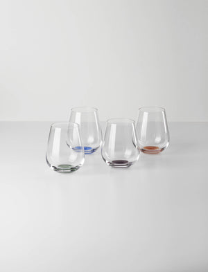 Lenox Oneida Bottoms Up Stemless Wine Glasses, Set of 4 Multi, MULTI GLASS,CRYSTAL 895927