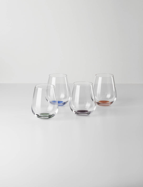 Lenox Oneida Bottoms Up Stemless Wine Glasses, Set of 4 Multi, MULTI GLASS,CRYSTAL 895927