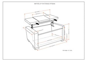 English Elm Bretton Lift-Top Storage Ottoman in Deep Umber Brown Chenille Fabric with Tray and Large Interior Storage B136P159221
