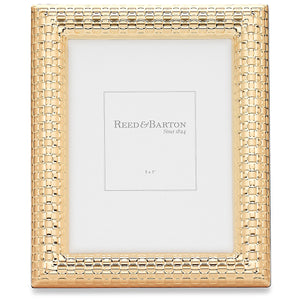 Lenox Reed and Barton Watchband Satin Gold-Plated Picture Frame, 5" x 7" Metallic, GOLD PLTD METAL 4157