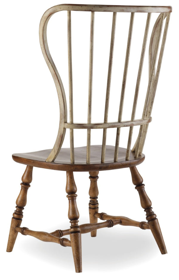 Hooker Furniture Sanctuary Two-Tone Side Chair With Solid Wood Seat, Distressed Driftwood Finish For Farmhouse Charm 3001-75310