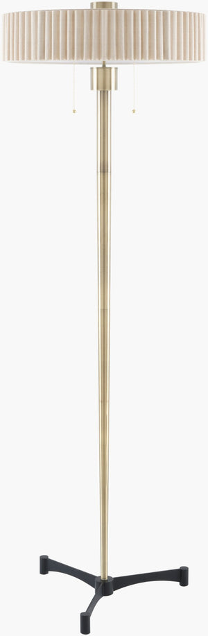 Livabliss Mamers Iron Floor Lamp with Linen Drum Shade for Living Room Ambient Lighting MME-001