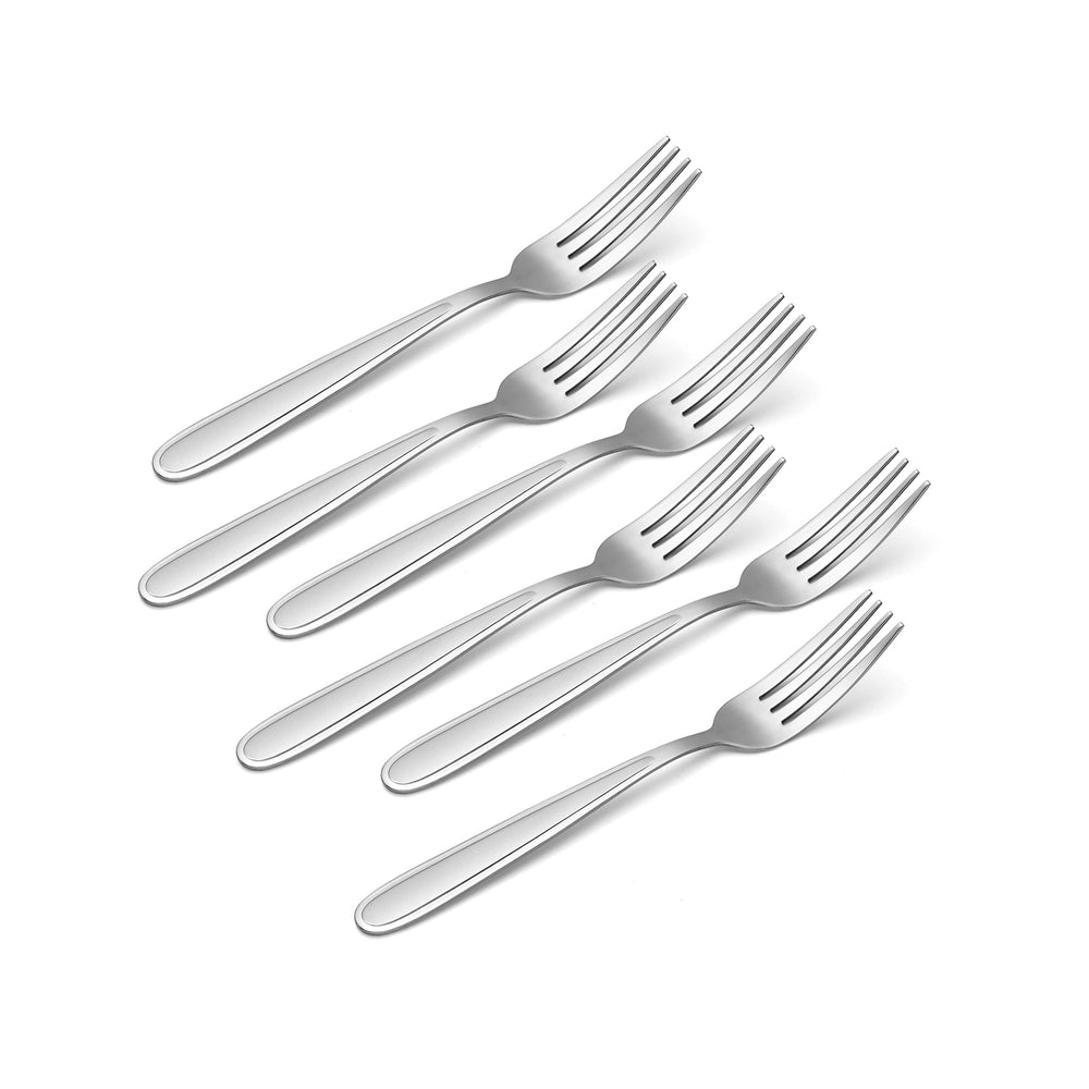 Lenox Oneida Jordan Sandblasted Everyday Dinner Forks, Set of 6 Metallic, STAINLESS METAL H001006BL20
