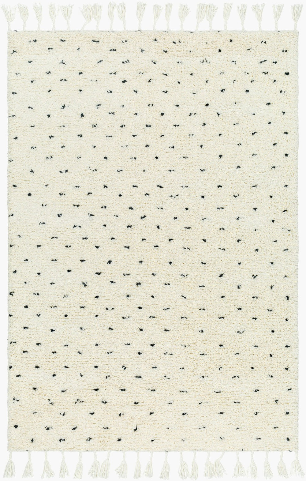 Livabliss Mirela Handwoven Wool Accent Rug with Fringe Artisan Detail for Entryway or Bedroom Ivory, Charcoal 8' x 10' MMI2305-810