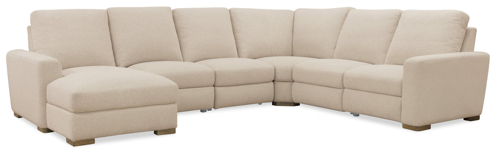 Hooker Furniture Optimus Five Seat Power Sectional with Recline Headrests and Performance Fabric SS925-5PC2-405-S