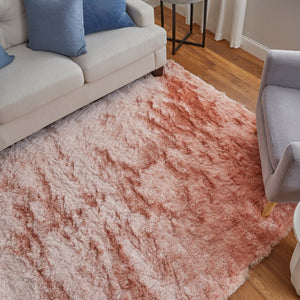 Feizy Rugs 4944550f Indochine Plush Hand-tufted Polyester Shag Rug - Luxurious High Pile For Contemporary Spaces Pink Polyester 4944550fblh000c50