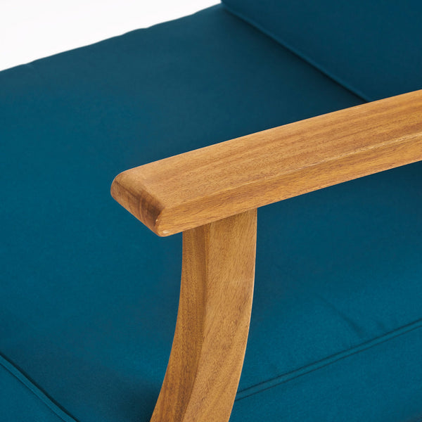 English Elm Perla Solid Acacia Outdoor Club Chair Slatted Hardwood Frame Resort Patio Seat 61442.00BLU-61442.00BLU