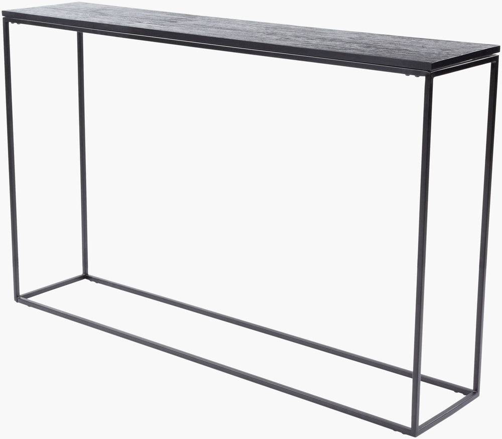Surya Mcmillan Modern 30"H X 48"W X 10"D Console Table - Stylish Metal & Wood Design For Contemporary Homes Top, Black,Base, Black Mango Wood,Iron Mmn-001