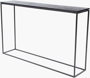 Surya Mcmillan Modern 30"H X 48"W X 10"D Console Table - Stylish Metal & Wood Design For Contemporary Homes Top, Black,Base, Black Mango Wood,Iron Mmn-001