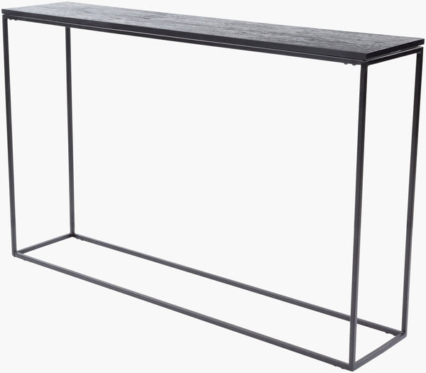 Surya Mcmillan Modern 30"H X 48"W X 10"D Console Table - Stylish Metal & Wood Design For Contemporary Homes Top, Black,Base, Black Mango Wood,Iron Mmn-001