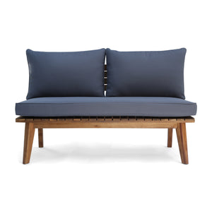 English Elm Christopher Knight Home® - BALMORAL Loveseat Patio Acacia Wood Teak Finish with Weather‑Resistant Gray Cushions, Mid‑Century Charm 62248.00
