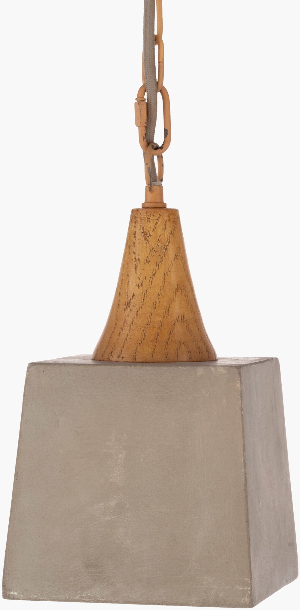 Surya Mortimer Modern Pendant Light - 7"L X 7"W X 10"H, Handcrafted Concrete & Wood Design For Your Home Fixture, Gray,Cord, Gray Concrete Mmr-002
